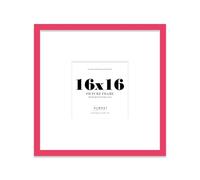 16x16 Square Picture Frame, Display Pictures 12x12 With Mat or 16x16 Without Mat, Wall Hanging & Free Standing Photo Frame, Bright Pink, 1 Pack