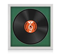 16X16" White Ash Modern Vinyl Record Frame With Emerald Mount For 12 Inch Lp Disc - Ak Frames