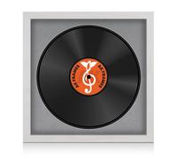 16X16" White Ash Modern Vinyl Record Frame With Mid Grey Mount For 12 Inch Lp Disc - Ak Frames