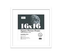 16x16 White Picture Frame with Mount for 14x14 Photos, Prints - Modern Square Wall Frame, 1 Pack