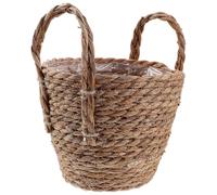 (16X16X16CM, One size) 1pc Home Decor Retro Storage Straw Flowerpot Multipurpose Flower Planter (25CM)