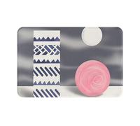 16x24 Halloween Welcome Mat Indoor Outdoor Door Rug A huge pink full moon | Thin 16x24 door mat clears door sweeps, non-slip backing, washable fabric, entryway kitchen bathroom halloween decor