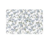 16x24 Halloween Welcome Mat Indoor Outdoor Door Rug Blue Rose Vines | Thin 16x24 door mat clears door sweeps, non-slip backing, washable fabric, entryway kitchen bathroom halloween decor