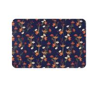 16x24 Halloween Welcome Mat Indoor Outdoor Door Rug Midnight Poppy Mix | Thin 16x24 door mat clears door sweeps, non-slip backing, washable fabric, entryway kitchen bathroom halloween decor
