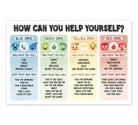 16x24" Zones of Regulation Poster, What Zone Are You In Print, How Can You Help Yourself Art for Feelings Chart; Emotion Chart, Mental Health, Back to School Classroom, Therapy Office Decor (How Can