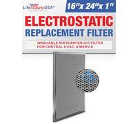 (16x24x1) Aluminum Electrostatic Air Filter Replacement Washable Reusable AC Filter for Central HVAC Furnace - Improve airflow & Furnace longevity by LifeSupplyUSA