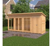 16x4 Shire Lela Pent Summerhouse with Side Shed