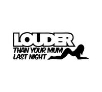 16X5.8CM Fun Louder Than Your Mum Last Night Car Window Sticker Decal Black Silver Vinyl(G095 Black)