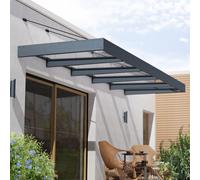 15â5 x 4â7 Palram Canopia Sophia XL 5000 Grey Clear Door Canopy (4.71m x 1.4m)