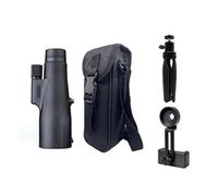 16x56 High Power Monocular Telescope Waterproof Fog Proof Adapters Scope For Hunting Bird Watching Clear Image(BLACK 16X SET)