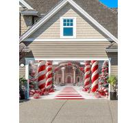 16X7ft Christmas Candyland Garage Door Decorations, Extra Large Candy Christmas Backdrop Background Photo Xmas Holiday Garage Door Covers Murals Backdrops Decoration for Home Holiday Party