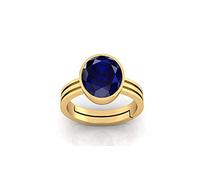17.00 Carat Certified Original Blue Sapphire Gold Plated Ring Panchdhatu Adjustable Neelam Ring For Men & Women By Lab Certified-B0C61SJVDD