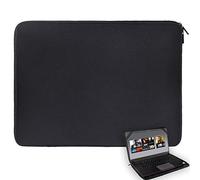 17 17.3 17.4 inch Laptop Sleeve Black Water-Resistant Neoprene Notebook Computer Briefcase Carrying Bag/Pouch Cover with 4 Elastic Bands for Acer/Asus/Dell/Lenovo/HP/Toshiba/MSI