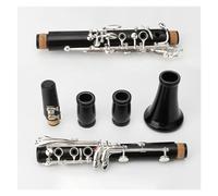 17/18 Keys Bb Tune Clarinet Ebony Pipe Body Silvering Keys Clarinet With Case And Reeds Gloves Clarinet Kit (Color : 18 key)