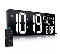 17.2"Large Digital Wall Clock Large Display with Remote Control 180°Visible