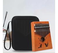 17/21 Key Case Thumb Bag, Storage Box Portable Parts, Dust-proof Rust-proof Black Kalimba Storage Case(For 17 Keys)