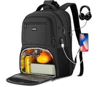 17.3 Inch Laptop Backpack Insulated Backpacks with Cooler Compartment,TSA Large School Backpack Lunch Box for Teens Boys,Anti-Theft Work Business Bookbag,College Computer Backpack for Men Women