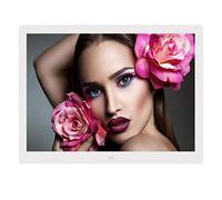 17.3-inch Photo Frame, Calendar Clock, Automatic Switch Timer, Supports USB and SD Card Remote Control, Suitable for Various Scenarios (White)