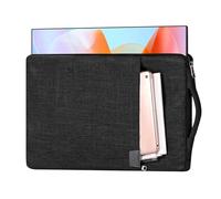 17.3-inch Portable Monitor Case with Acessories Storage, Sleeve for Most 17.3" Portable Monitors, Water-resistant Monitor Cover with Pocket, (Black)