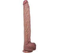 17.3 Inch Realistic Dildo with 14 Inch Insertable Length - Extra Long Thick Dildo with 2.3 Inch Diameter, Strong Suction Cup, Small Glans & Lifelike Texture - Huge Anal & Vaginal Sex Toy