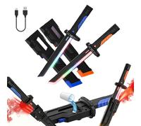 17.3'' Neon Sword, with Spray Effect,Type-C Rechargeable, for Rave, Cosplay & Display (Blue+Orange)