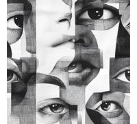 17.3"x118" Human Face Eyes Peel and Stick Wallpaper Abstract Modern Contact Paper Shelf Liner for Cabinets Non-Woven Fabrics Self Adhesive Removable Wall Paper Covering Bedroom