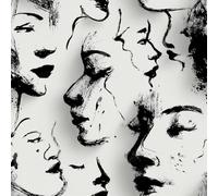 17.3"x118" Human Face Hand-Drawn Peel and Stick Wallpaper Abstract Art Contact Paper Shelf Liner for Cabinets Non-Woven Fabrics Self Adhesive Removable Wall Paper Covering Bedroom