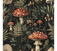17.3"x118" Mushrooms Flowers Peel and Stick Wallpaper Forest Painted Contact Paper Shelf Liner for Cabinets Non-Woven Fabrics Self Adhesive Removable Wall Paper Covering Bedroom