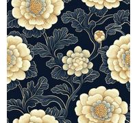 17.3"x118" Peony Flowers White Peel and Stick Wallpaper Painting Plants Contact Paper Shelf Liner for Cabinets Non-Woven Fabrics Self Adhesive Removable Wall Paper Covering Bedroom