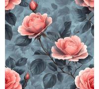 17.3"x118" Rose Flower Plant Peel and Stick Wallpaper Pink Flowers Painted Contact Paper Shelf Liner for Cabinets Non-Woven Fabrics Self Adhesive Removable Wall Paper Covering Bedroom