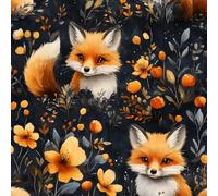 17.3"x393" Fox Flowers Peel and Stick Wallpaper Flowers Painted Contact Paper Shelf Liner for Cabinets Non-Woven Fabrics Self Adhesive Removable Wall Paper Covering Bedroom