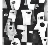 17.3"x393" Human Face Eyes Peel and Stick Wallpaper Abstract Modern Contact Paper Shelf Liner for Cabinets Non-Woven Fabrics Self Adhesive Removable Wall Paper Covering Bedroom