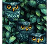 17.3"x393" Owl Leaves Peel and Stick Wallpaper Forest Painted Contact Paper Shelf Liner for Cabinets Non-Woven Fabrics Self Adhesive Removable Wall Paper Covering Bedroom