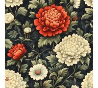 17.3"x393" Peony Flowers Plants Vintage Peel and Stick Wallpaper Painted Natural Contact Paper Shelf Liner for Cabinets Non-Woven Fabrics Self Adhesive Removable Wall Paper Covering Bedroom