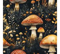 17.3"x78.7" Mushrooms Forest Peel and Stick Wallpaper Painted Vintage Contact Paper Shelf Liner for Cabinets Non-Woven Fabrics Self Adhesive Removable Wall Paper Covering Bedroom