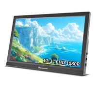 17.3inch Portable Monitor 1920x1080P Display 60Hz 99% sRGB HDMI USB-C Extend Laptop Screen with Speaker for PC Phone Laptop Raspberry Pi PS4/5, PC Monitors