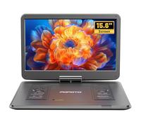 17.5" Portable DVD Player with 15.6" Large HD Swivel Screen, 6 Hours Battery, Region Free, Supports Multiple Disc Formats/SD Card/USB, Sync TV and Projector, with High Volume Speakers (Gray-Black)