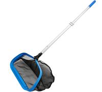 17.5'' Self-repair Pool Net with Pole 10 Ft Thick Aluminum 8 Sections Detachable Pool Poles & Nylon Fine Mesh Netting Bag Wear Resistant Pool Skimmer Net Leaf Rake for Above Ground In-ground Pools