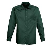 (17.5in, Bottle Green) Premier Mens Poplin Long-Sleeved Shirt