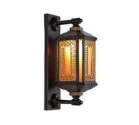 17.7" H Outdoor Coach Wall Lantern Aluminum Exterior Black Lighting Fixture With Frosted Glass Wall Mount Vintage Outdoor Porch Door Wall Lamp Sconces Retro Garage Wall Lights