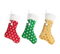17.7 Inch Large Christmas Stockings Snowflake Xmas Stockings Christmas Candy Gift Bags Ornaments for Fireplace, Holiday Party Decor
