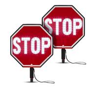 17.7" Led Stop Paddle, Rechargeable Handheld Stop Warning Sign, Luminous Traffic Slow Down Sign(A)