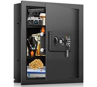 17.7" Tall Wall Safes Between the Studs 16" Centers, Hidden Wall Safe with 2 Removable Shelf & Hidden Tray, In Wall Mount Safe for Money, Jewelry, Passport, Valuables