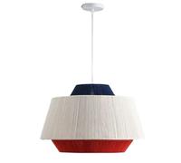 17.71"Nordic Hand Woven Rattan Chandelier Color Blocking Adjustable Height Modern Pendant Light Farmhouse Cotton Thread Woven Light Fixture for Bedroom,Living Room,Lounge