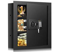 17.72" Tall Wall Safes Between the Studs with Hidden Bottom Compartment, Heavy Duty Hidden Safe with Combination Lock, Compact in Wall Safe for Documents Money Valuables