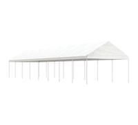 (17.84 x 4.08 x 3.22 m) vidaXL Gazebo Part Tent with Roof Pavilion Outdoor Marquee White Polyethylene