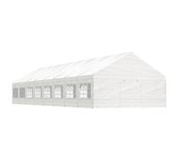 (17.84 x 5.88 x 3.75 m) vidaXL Gazebo Part Tent with Roof Pavilion Outdoor Marquee White Polyethylene