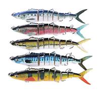 17.8cm Sinking Minnow Wobblers For Pike Crankbaits Fishing Lures Jointed Artificial Bait Hard 8 Segment Swimbait Fishing Tackle 5 pcs