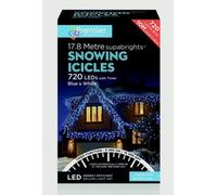 17.8M (720 Led) Premier Outdoor Led Icicle Christmas Timer Lights - Blue & White