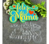 17.8x12.8cm Spanish Happy Mother's Day Cutting Dies Cut Stencils for Card Making Scrapbook Album Decoration,Embossing Stencil Template